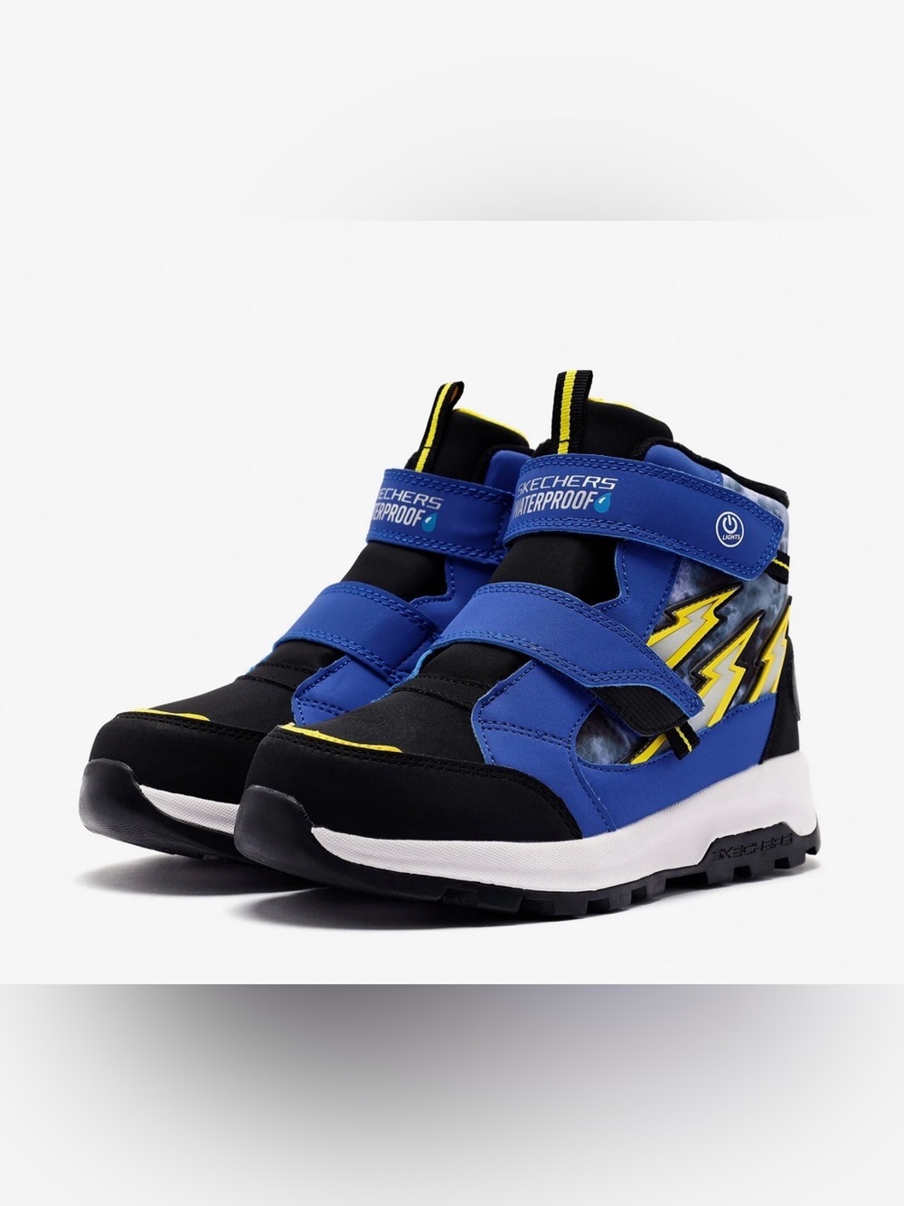 Skechers Kids' Blue and Black Waterproof Lightning Sneakers Size 3